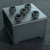 Black container for storing bars on a dark textured surface