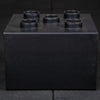 Black weightlifting bar holder on a black background