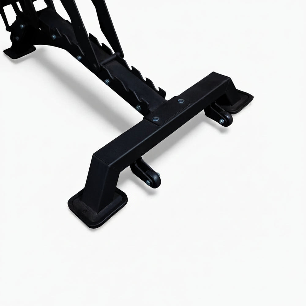 Black metal gym equipment on a white background