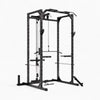 Black power rack on a white background