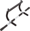 Door pull-up bar with black handles on a white background
