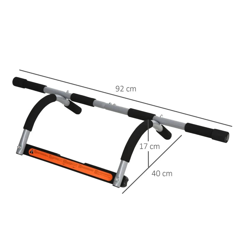 Pull-up bar with dimensions labeled on a white background
