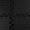 Black foam puzzle mat with textured surface