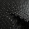 Close-up of a textured black foam mat