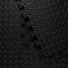 Black interlocking foam mat with textured surface