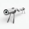 Metallic weight lifting barbell on a white background