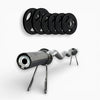 Barbell with weight plates on a white background