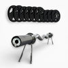 Barbell with weight plates on a white background