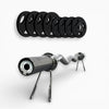 Barbell with weight plates on a white background