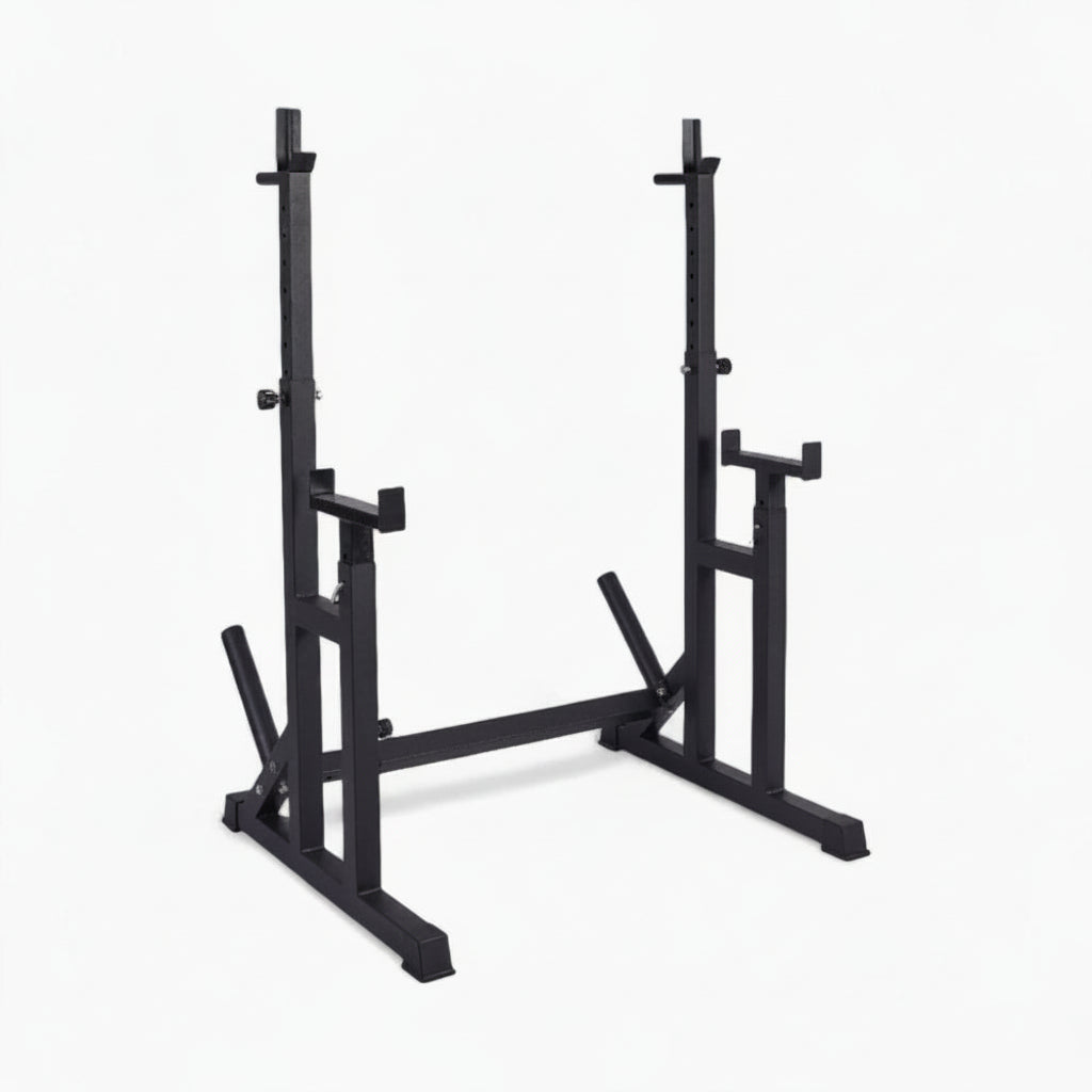 Black metal squat rack on a white background Main image