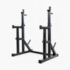 Black weight lifting rack on a white background