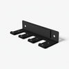 Black metal bracket on a white background