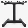 Black weight plate holder on a white background