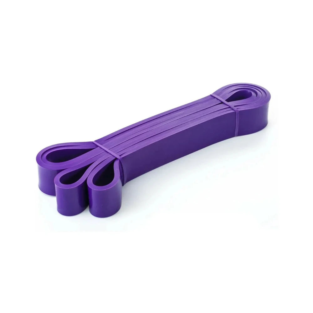 Purple resistance band on a white background