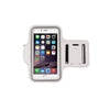White armband with smartphone displaying app icons on a white background
