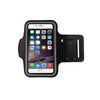 Black armband with smartphone displaying app icons on a white background
