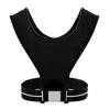 Black reflective safety vest on a white background