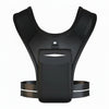 Black athletic vest with a pocket and straps on a white background