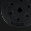Black weight plate with '5 KG' marking on a black background