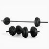 Barbell with weight plates on a white background