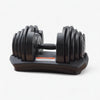 Pair of adjustable dumbbells on a white background