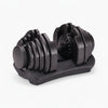 Pair of adjustable dumbbells on a white background