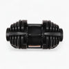 Black adjustable dumbbell on a white background
