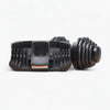 Black hair dryer nozzle and diffuser on a white background