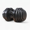 Pair of adjustable dumbbells on a white background
