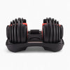 Pair of adjustable dumbbells on a white background
