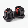 Pair of adjustable dumbbells on a white background