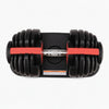Pair of adjustable dumbbells on a white background