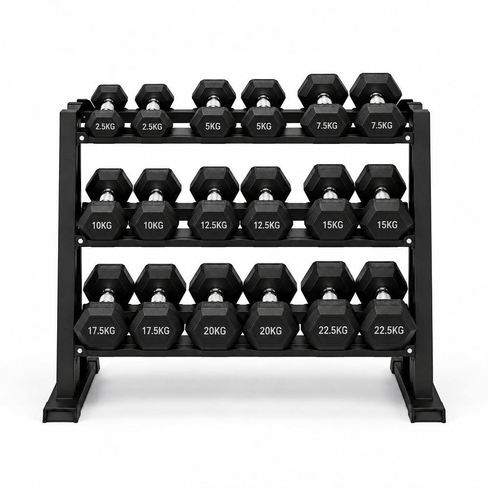 A black metal three-tier shoe rack with a stable base, shown on a clean white background.