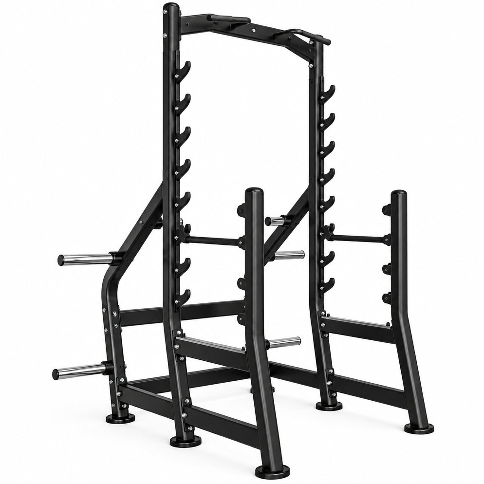 Black metal fitness rack on a white background - Premium Storage Rack | Gym Superstore Main image