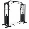 Black cable machine gym equipment on a white background