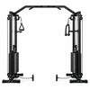 Gym equipment frame with dimensions on a white background