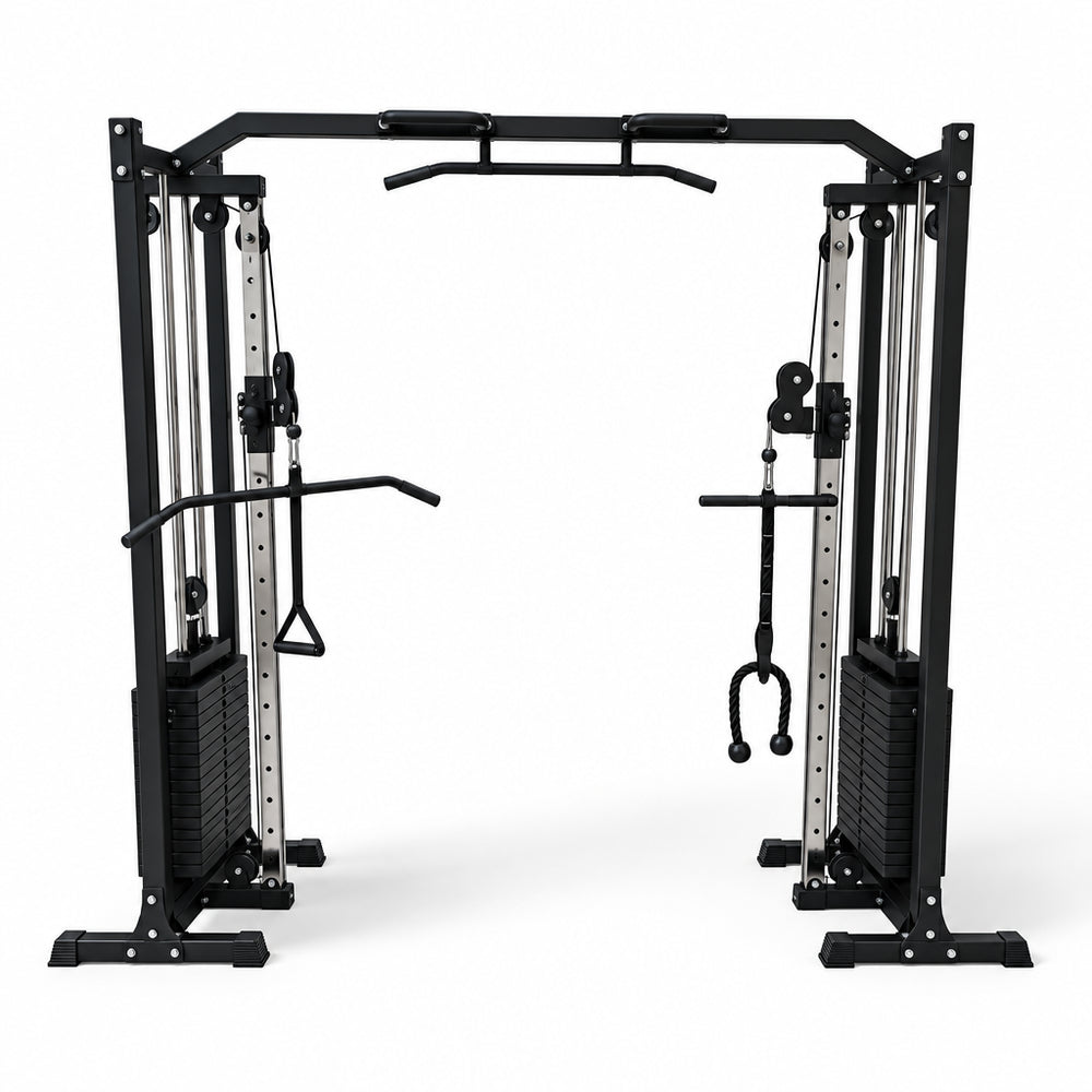 Gym equipment with multiple bars on a white background
