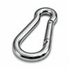 Metal carabiner on a white background