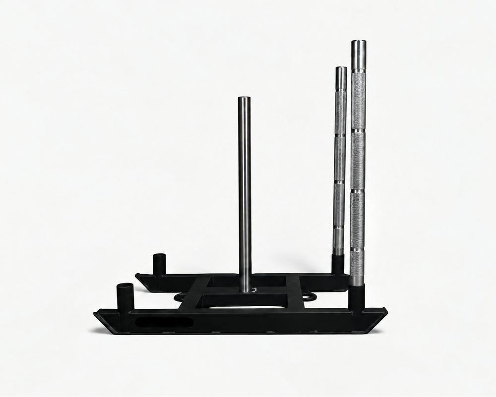 Black power sled with on a white background