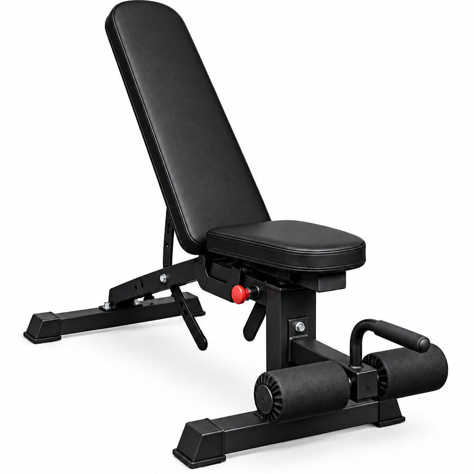 Black adjustable weight bench on a white background - for Sale Weight Bench | Gym Superstore Main image