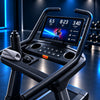 Control panel of treadmill against a window