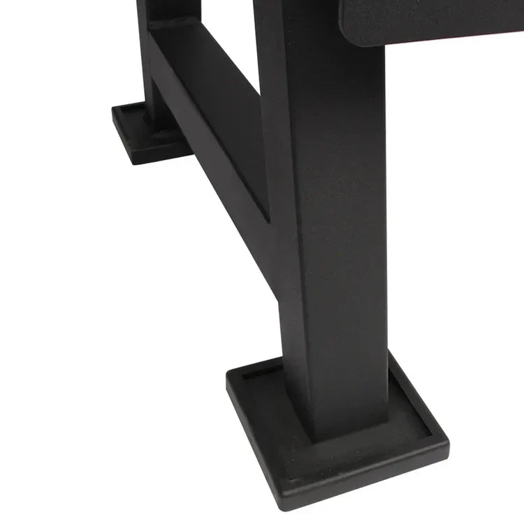 Black metal stand on a white background