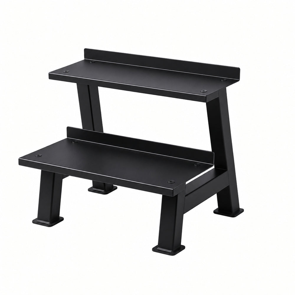 Black metal storage rack  on a white background