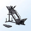 Gym machine with dimensions labeled on a white background