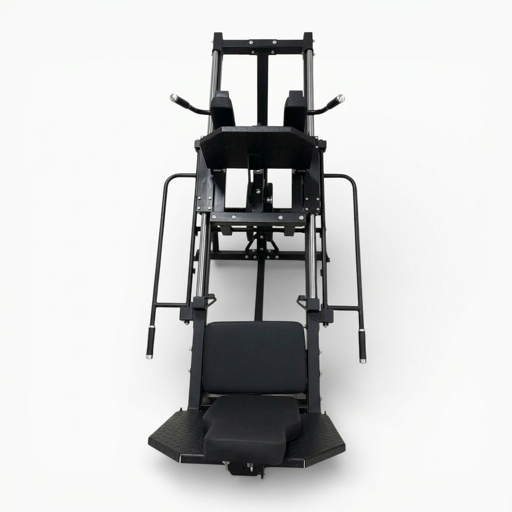Top view of home gym leg press on a white background