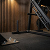 Black metal equipment on a dark background