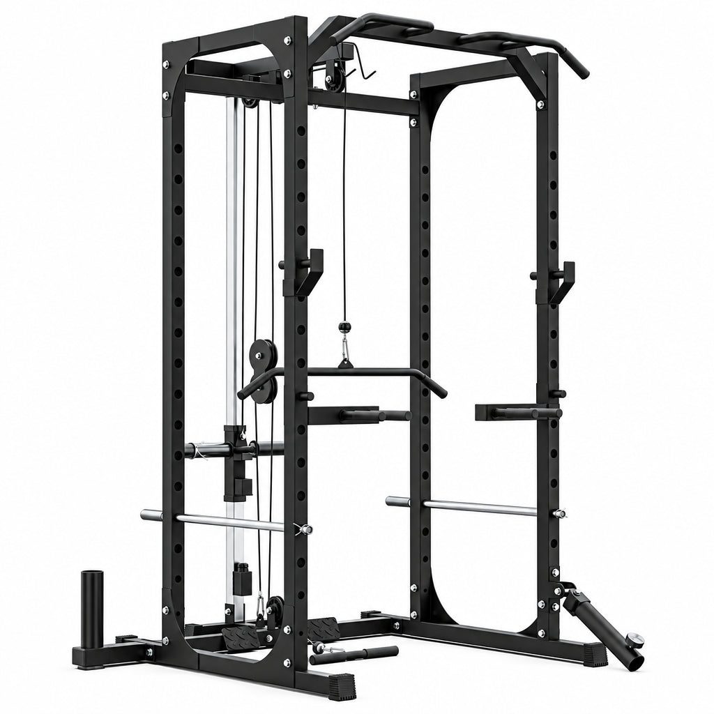 Black gym power rack on a white background Main image