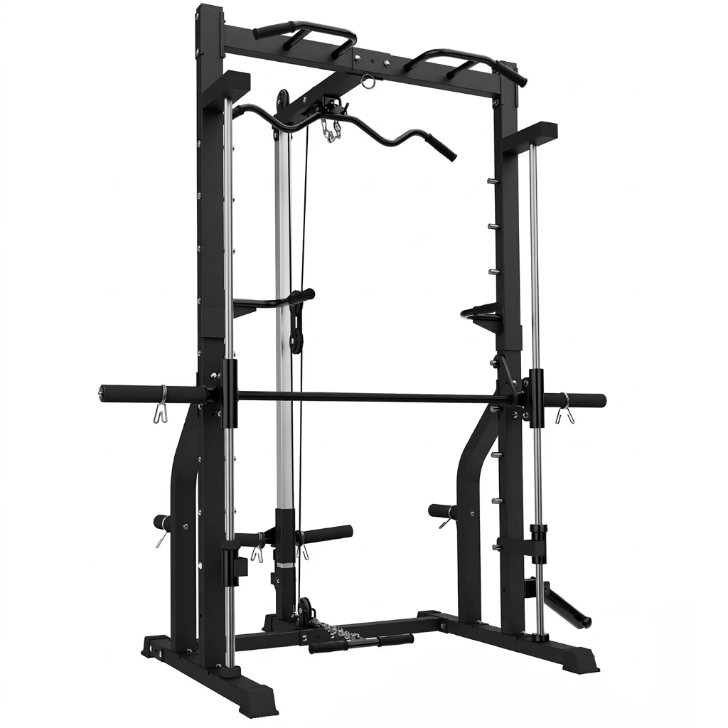 Black fitness power rack on a white background Main image
