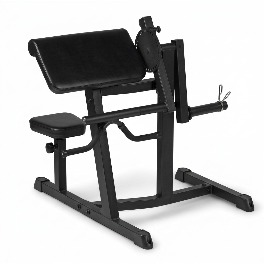 Black preacher curl machine on a white background - Buy Online Weight Bench | Gym Superstore