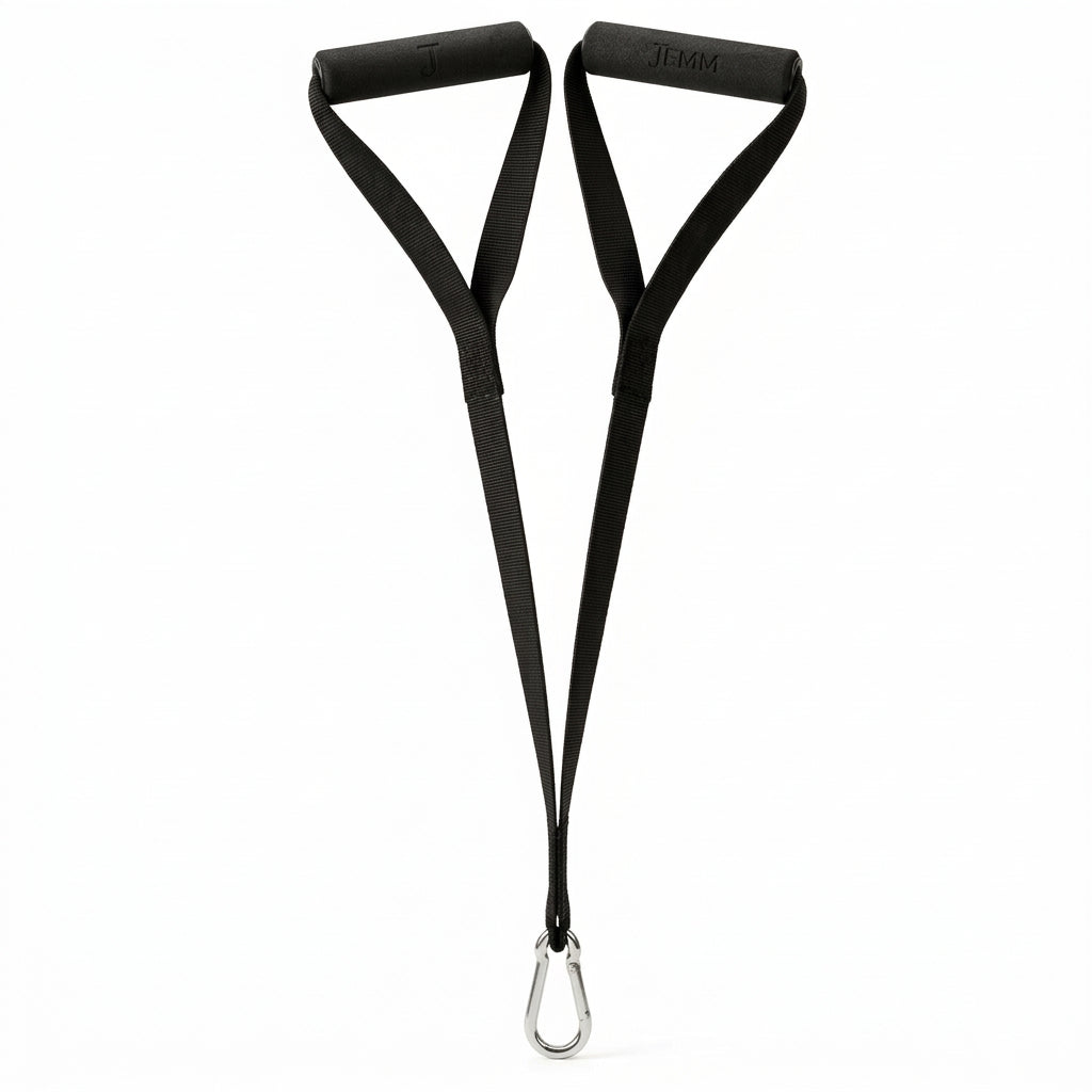 Black pull handle strap on a white background Main image